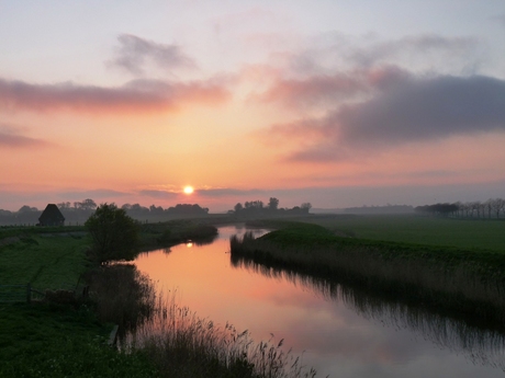 Zonsopgang bij De Haukes, Wieringen