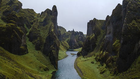 Fjaðrárgljúfur Canyon, IJsland