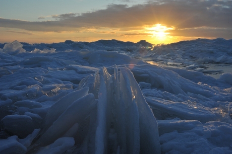 Sunset at frozen lake 2