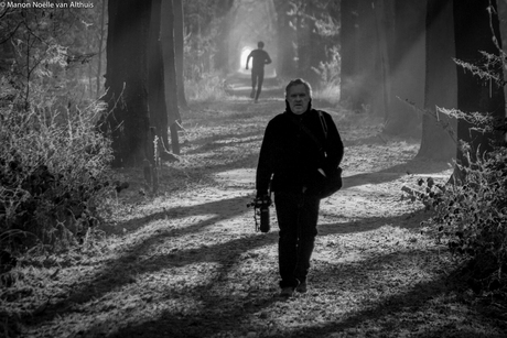 Two men enjoying the forest