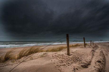 Storm boven de noordzee