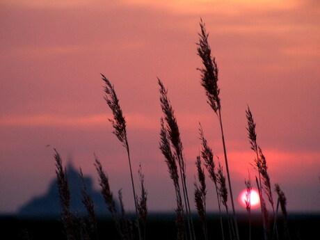 Mont bij zonsondergang