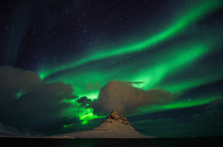 Iceland, Kirkjufell - Aurora Borealis