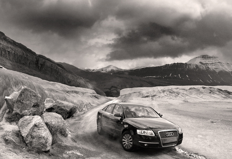 Audi op de Columbia icefields