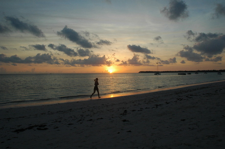 Running on the beach