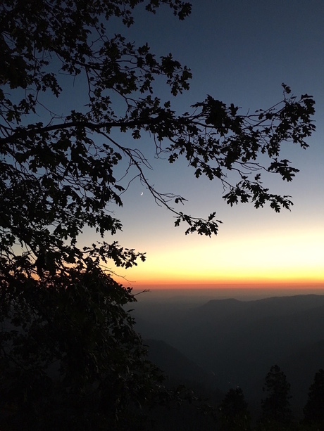 zonsondergang in Yosemite Park