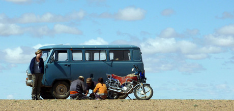 Autopech in Mongolie