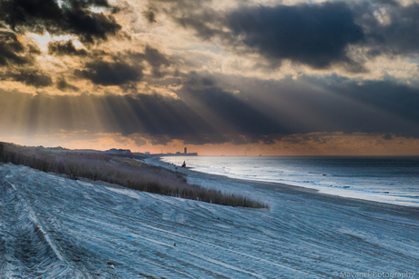 Juist voor zonsondergang