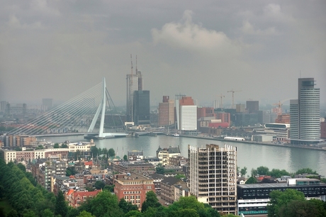 Rotterdam vanaf de Euromast overdag