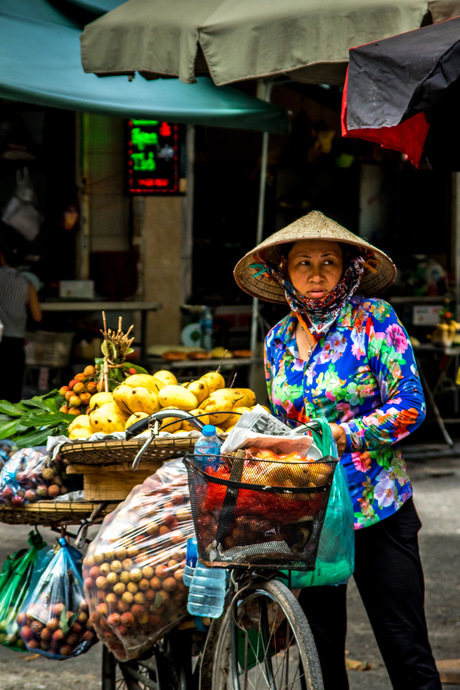 Het straatleven in Hanoi, Vietnam