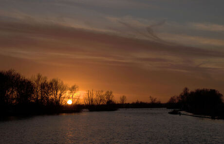 Ondergaande zon De Nes