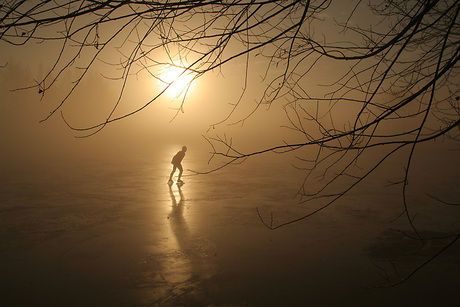 Eenzame schaatser