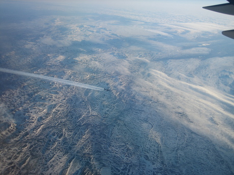 Vlucht boven Groenland