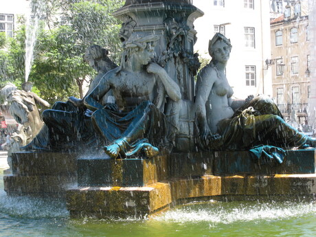 Fontein op plein Rossio, Lissabon