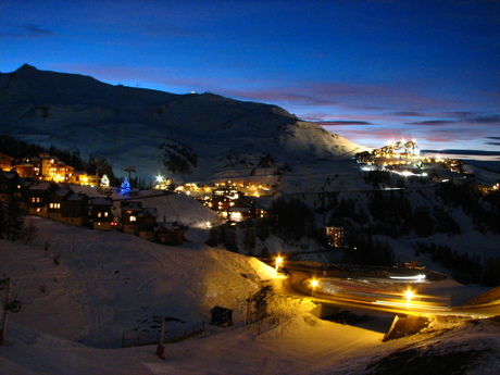 La Plagne in de avond...