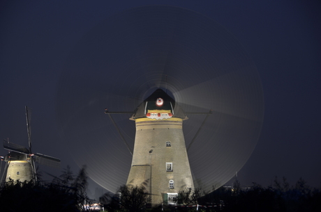 Verlichte molens te Kinderdijk