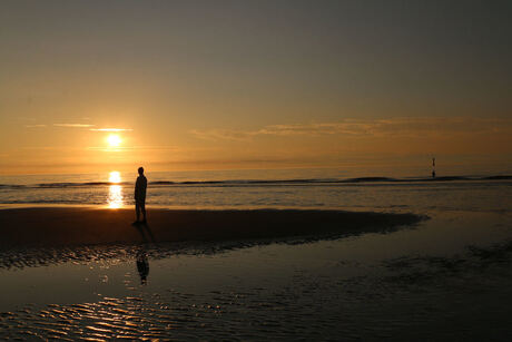 avondrood op Texel