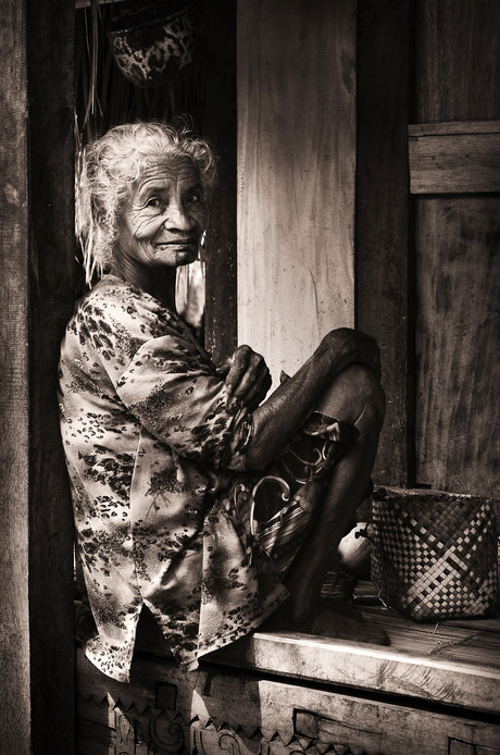 Woman on her veranda