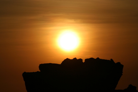 Ondergaande zon op Bali