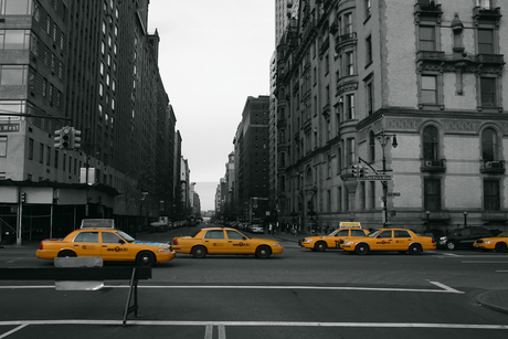 Yellow Cabs at Central Park West