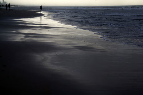 reflectie in zand