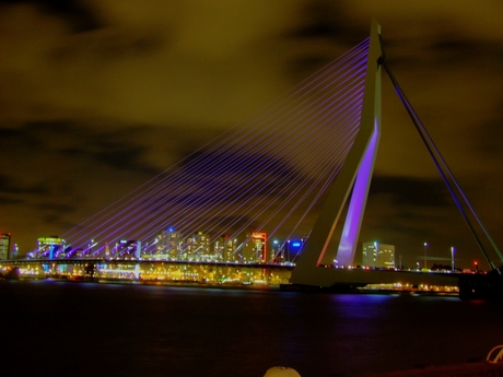 Erasmusbrug in het paars HDR