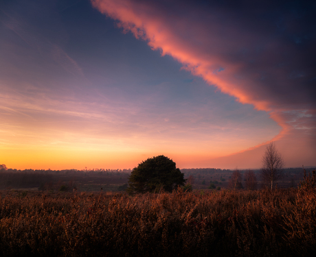 zonsondergang op de sallandse heuvelrug