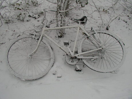 Fietsen in de sneeuw