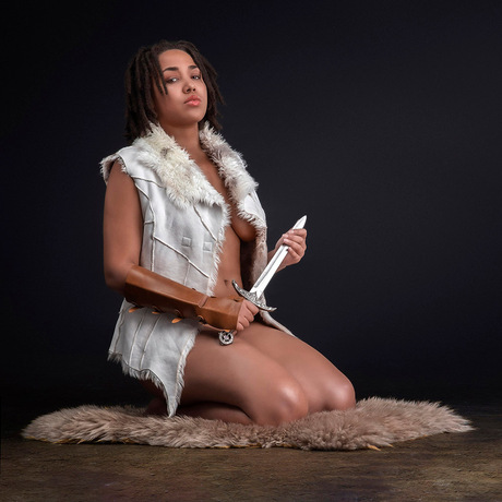 Warrior woman with dagger