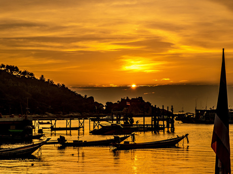 Orange sunset Koh Tao