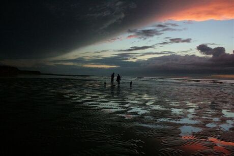 laatste wandeling voor zonsondergang