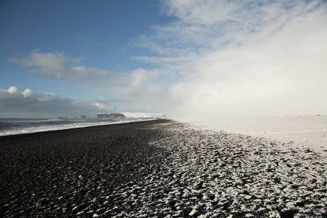 Black Beach after a snowstorm