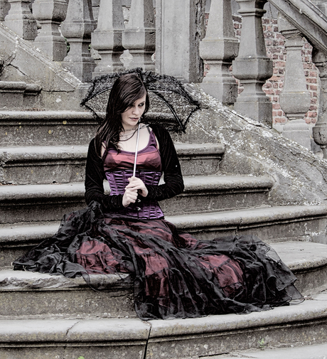 gothic girl with umbrella