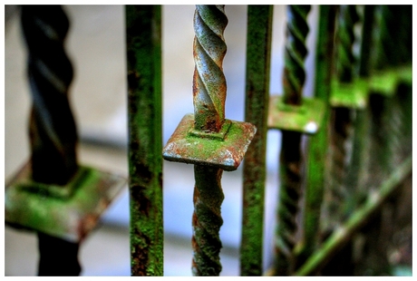 Groen trapleuningkje