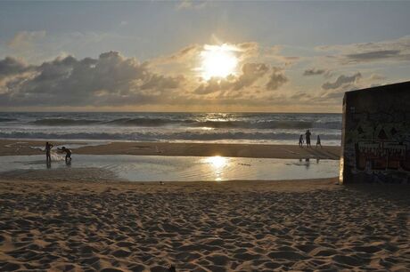 Zonsondergang in de Landes