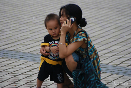 Chinese dame met haar kind