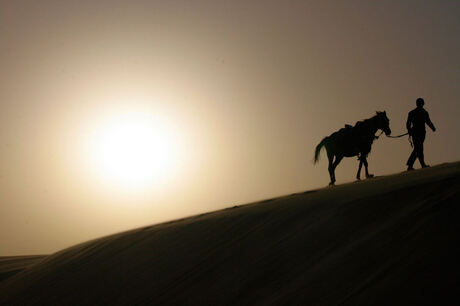 Walking through the sand