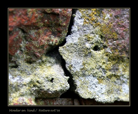 nature art: moeder en kind