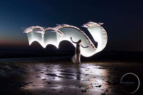 Lightpainting at the beach