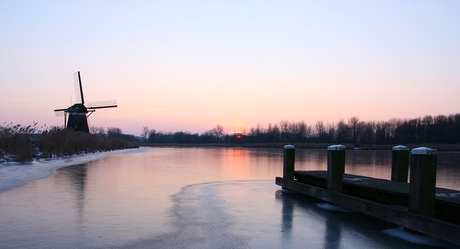 winterse zonsondergang