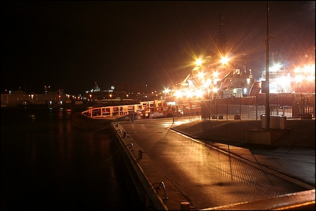 Nachtfotografie op scheepswerf