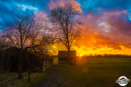 Landelijke zonsondergang