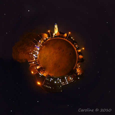 Little planet Weert by night