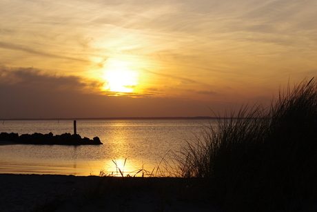 Zonsondergang in Bogense Denemarken