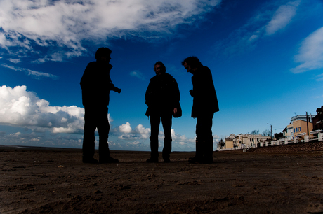 3 reebokken op het strand van Le Crotoy