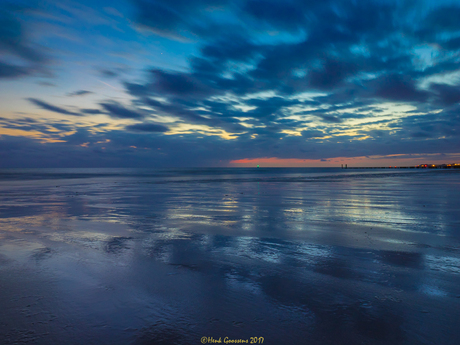 Nacht valt over Dishoek Beach