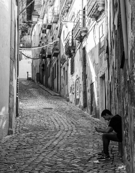 Straat in Ribeira, Porto