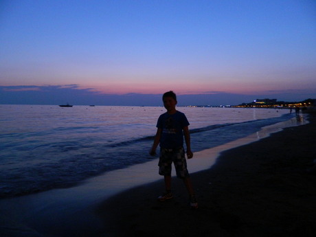 Zonsondergang met model