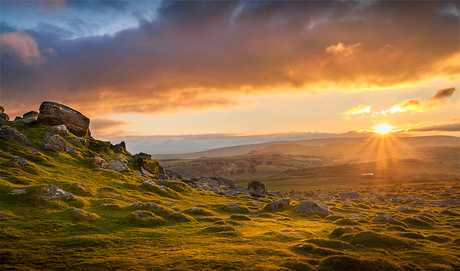 Sunset over Dartmoor NP (Klikken voor hele foto)