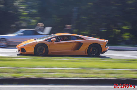 panning shot: Lamborghini Aventador in Knokke (B)